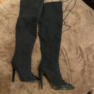 thigh high boots black halloween costume
